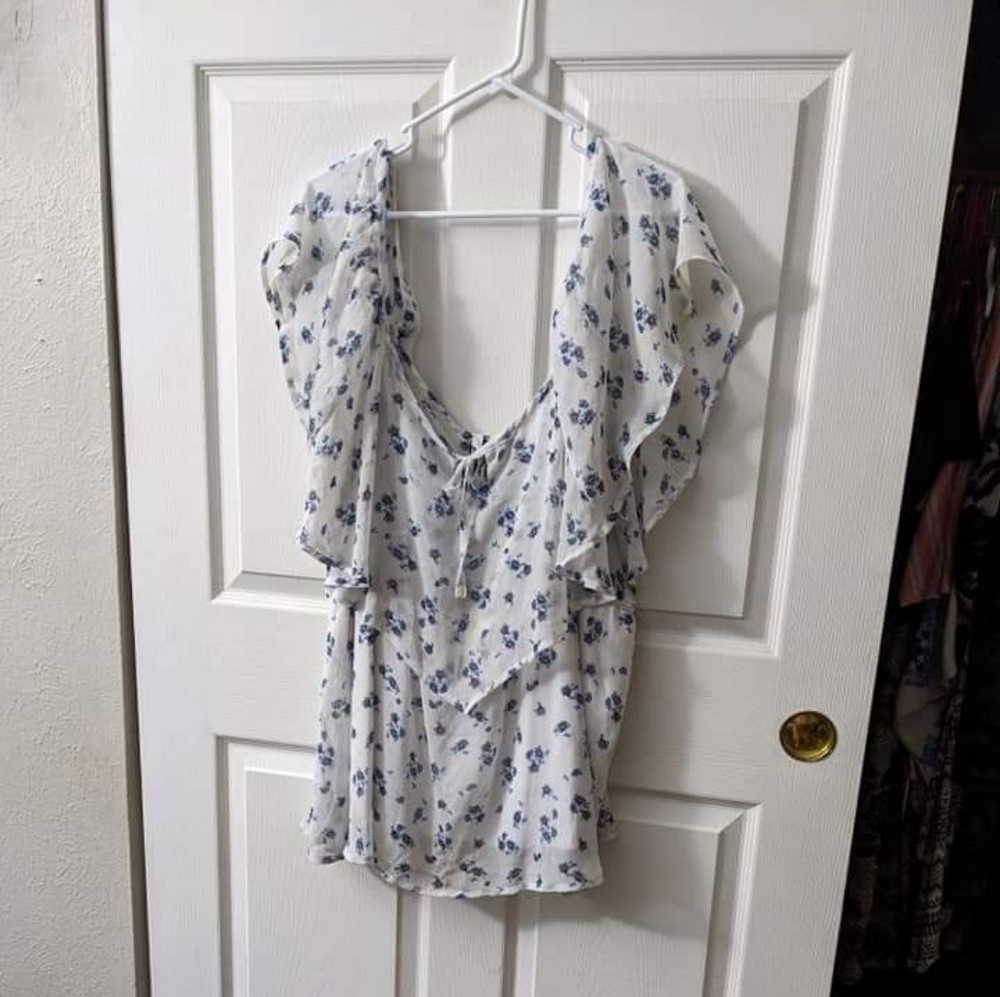 Torrid cold shoulder chiffon top